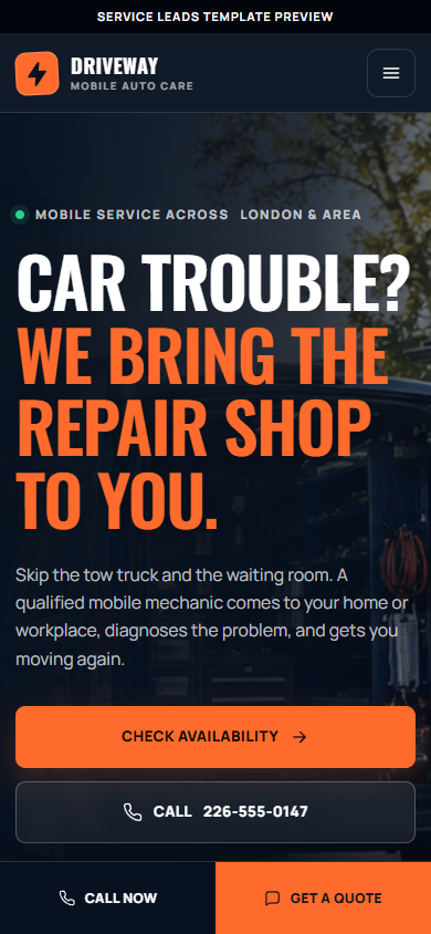 Driveway Auto Care mobile website